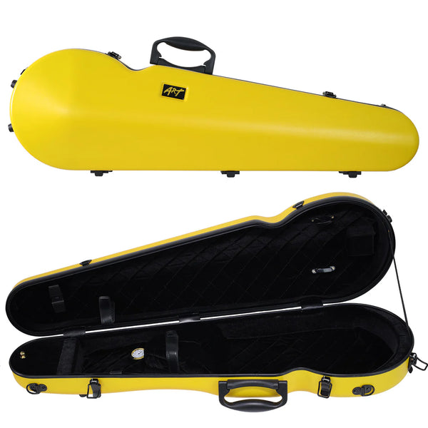 ART Shaped Violin Case 4/4-3/4-Orchestral Strings-ART-Canary Yellow-Logans Pianos