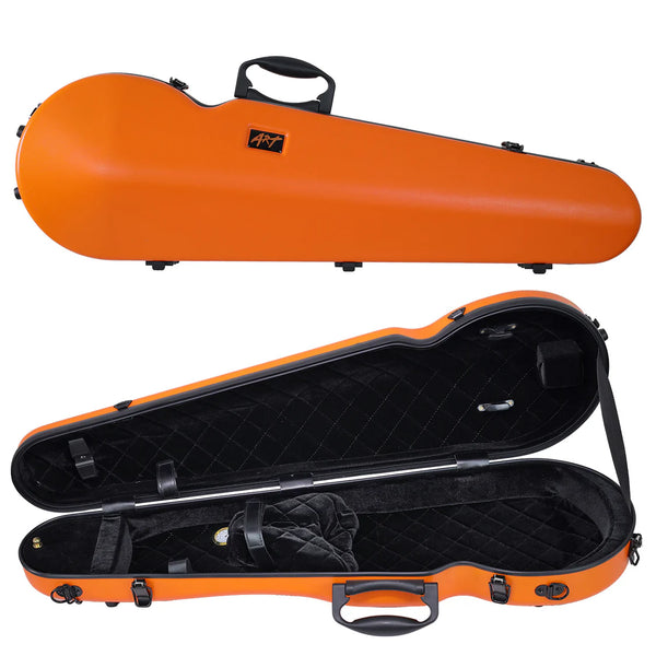 ART Shaped Violin Case 4/4-3/4-Orchestral Strings-ART-Tangerine Orange-Logans Pianos