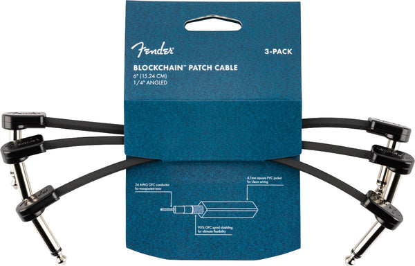 Angled Blockchain Patch Cables (3-Pack)-Guitar & Bass-Fender-6"-Logans Pianos