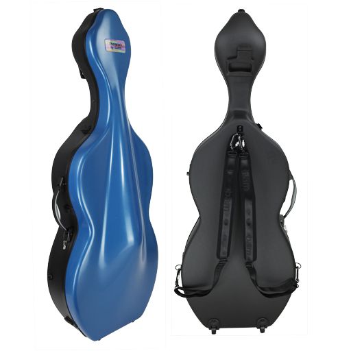 Bam Hightech Shamrock Cello Case 3.9KG With Wheels-Orchestral Strings-Bam-Azure Blue-Logans Pianos