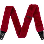 Fender Poodle Plush Guitar Strap-guitar straps-Fender-Red-Logans Pianos