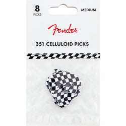 Fender Wavy Checkerboard 351 CELLULOID PICKS - 8 Picks-Guitar & Bass-Fender-Logans Pianos