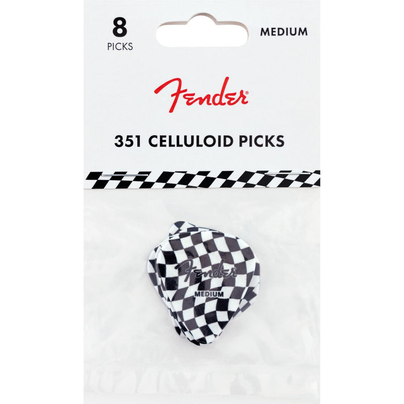 Fender Wavy Checkerboard 351 CELLULOID PICKS - 8 Picks-Guitar & Bass-Fender-Logans Pianos