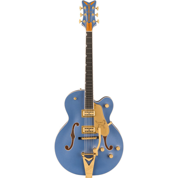 Gretsch Falcon Hollow Body with String-Thru Bigsby and Gold Hardware - Cerulean Smoke-Guitar & Bass-Gretsch-Cerulean Smoke-Logans Pianos