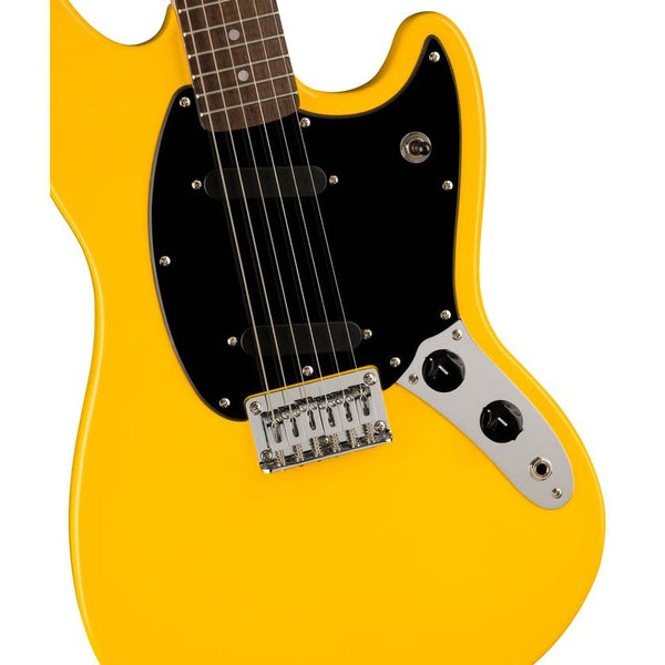 LIMITED EDITION SQUIER SONIC® MUSTANG®-Guitar & Bass-Squier-Limited Graffiti Yellow-Logans Pianos