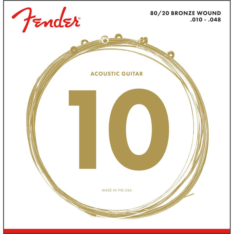 Fender 80/20 Bronze Acoustic Guitar Strings-Guitar & Bass-Fender-.010 - .048-Logans Pianos