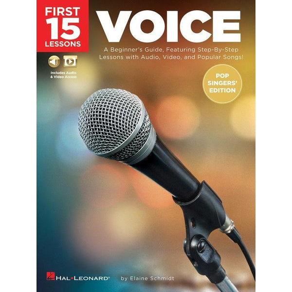 First 15 Lessons - Voice (Pop Singers' Edition)-Sheet Music-Hal Leonard-Logans Pianos