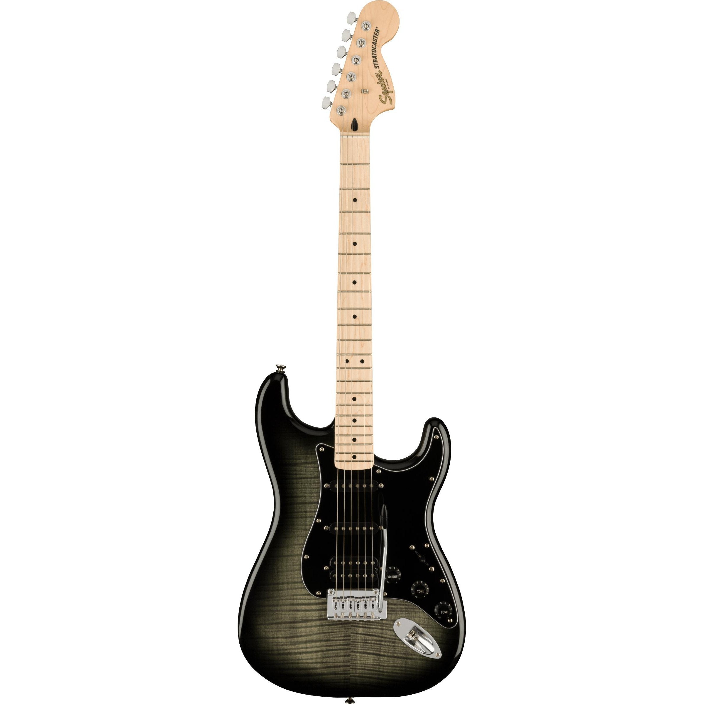 Squier Affinity Stratocaster FMT HSS Electric Guitar - Black Burst - Logans  Pianos